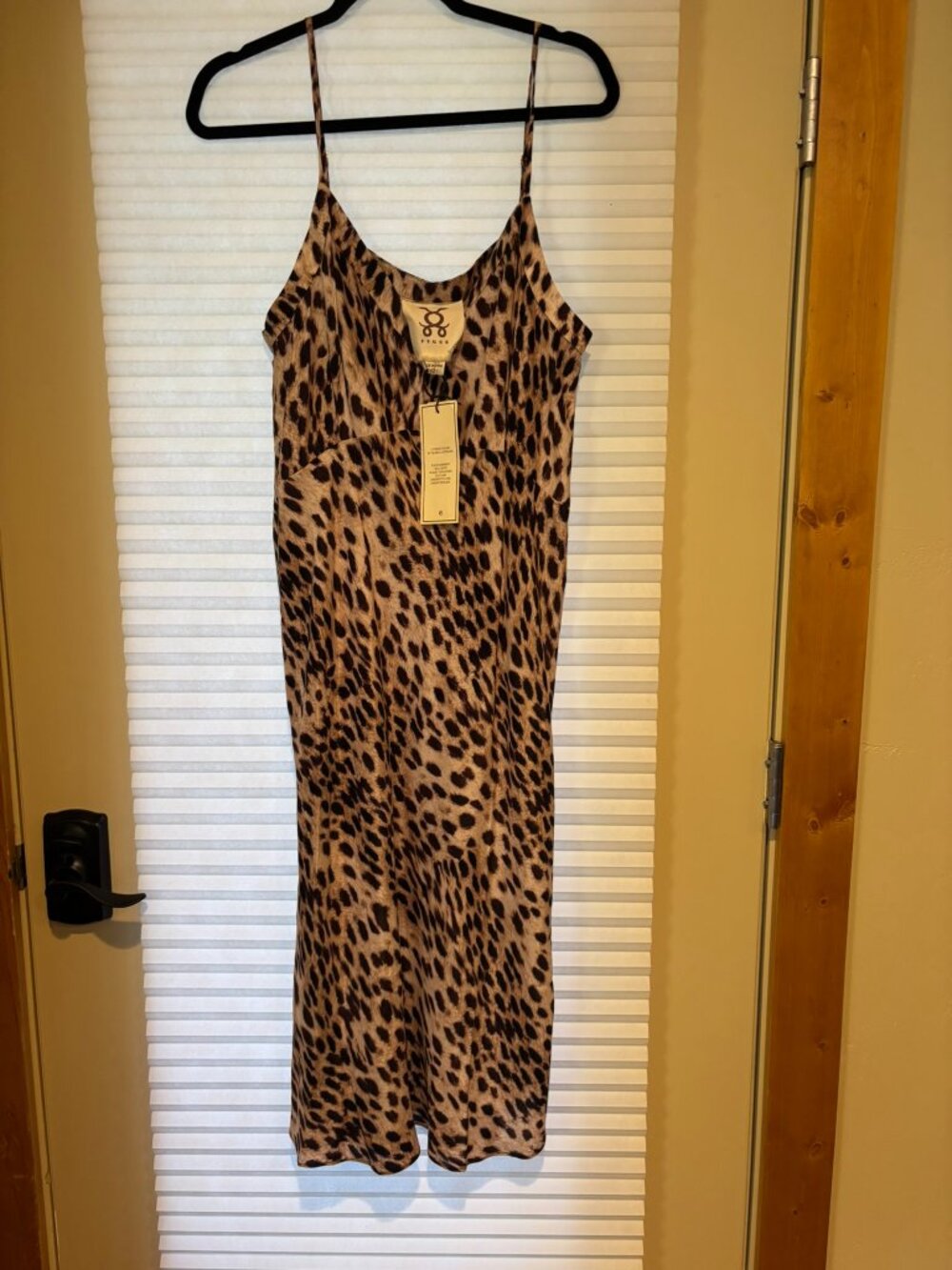 Figue, silk slip dress leopard print size L